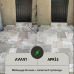 Nettoyage terrasse et traitement hydrofuge à Montmeyran